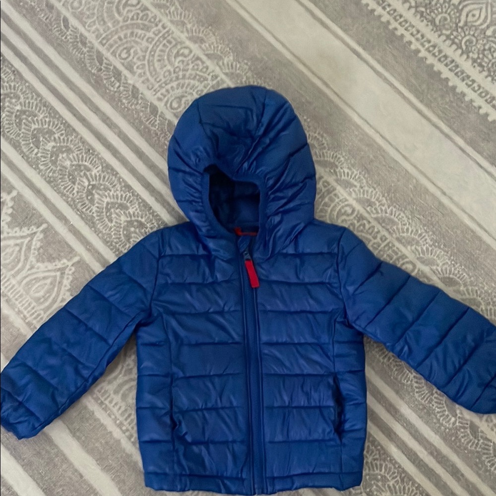 Kids Hooded Puffer Jacket - Blue Size 2